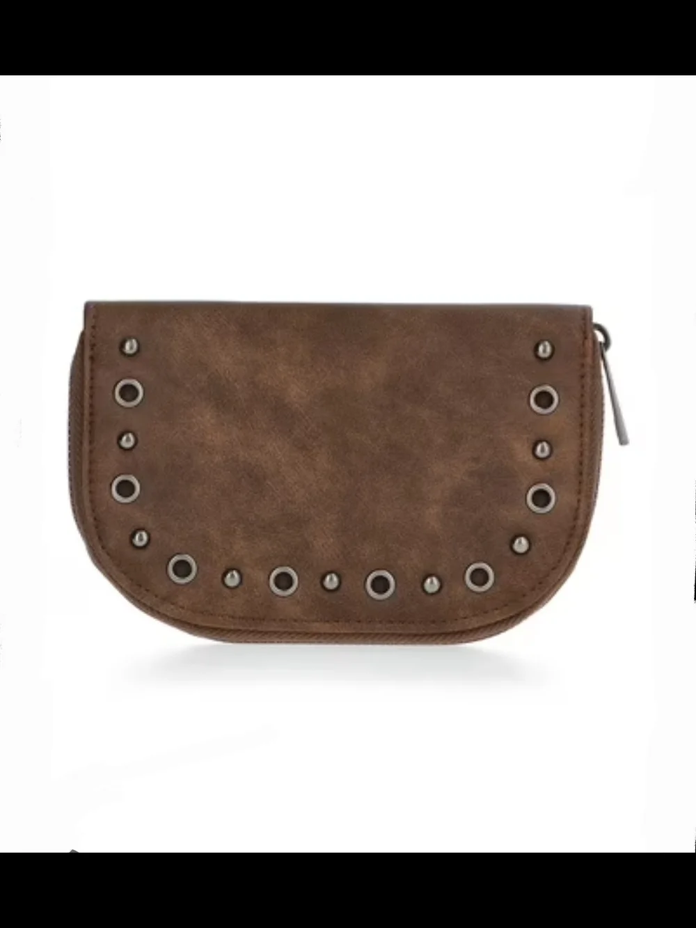 No Boundaries Women's Fashion Moto Rounded Wallet In Brown  NWT